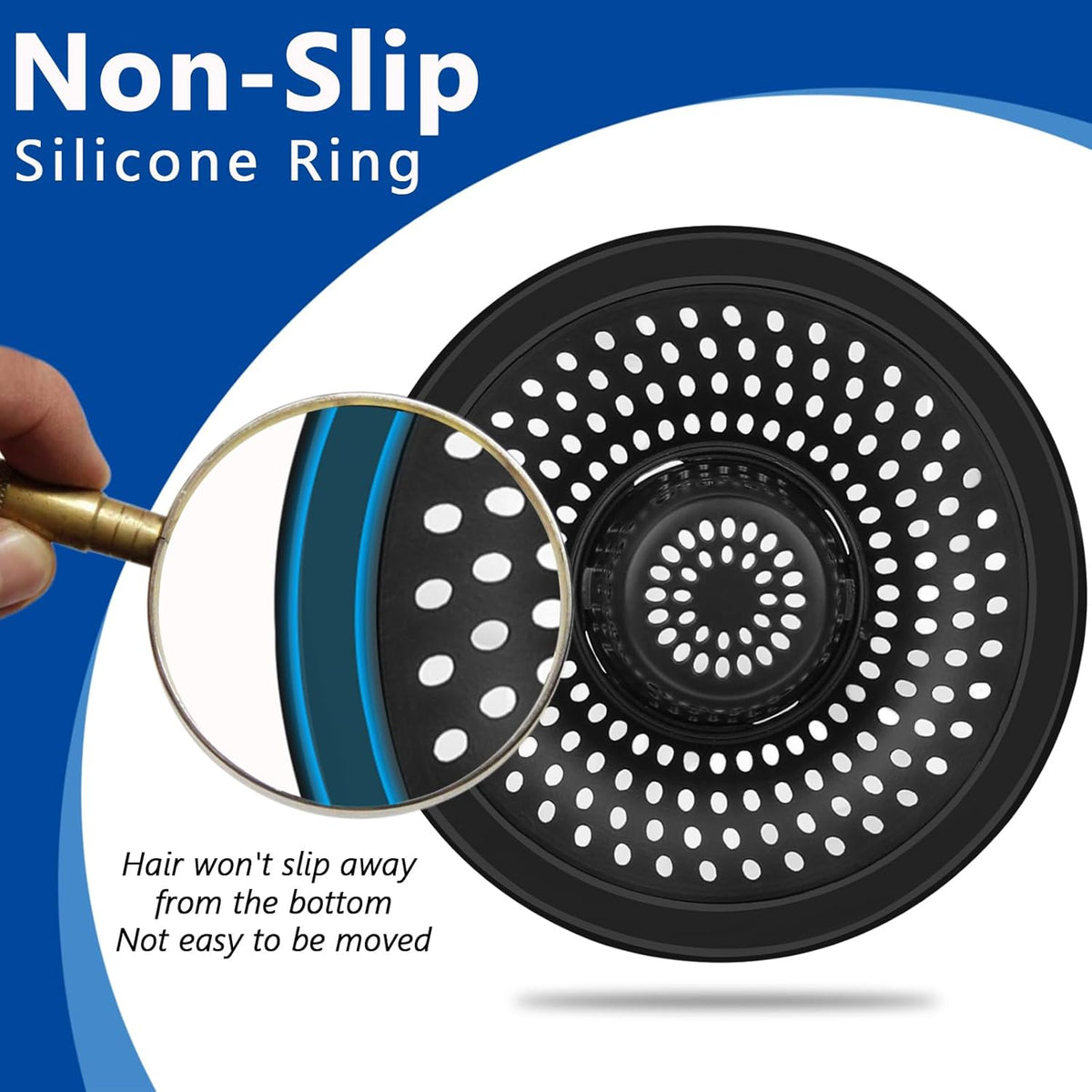MFTEK Drain Hair Catcher Tub Drain Protector, Stainless Steel Bathtub Shower Drain Hair Stopper