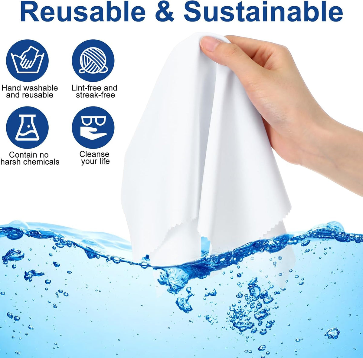 Frienda 12 Pack Large Microfiber Glass Cleaning Cloths 12 x 12 Inch Oversized Eyeglass Sunglasses