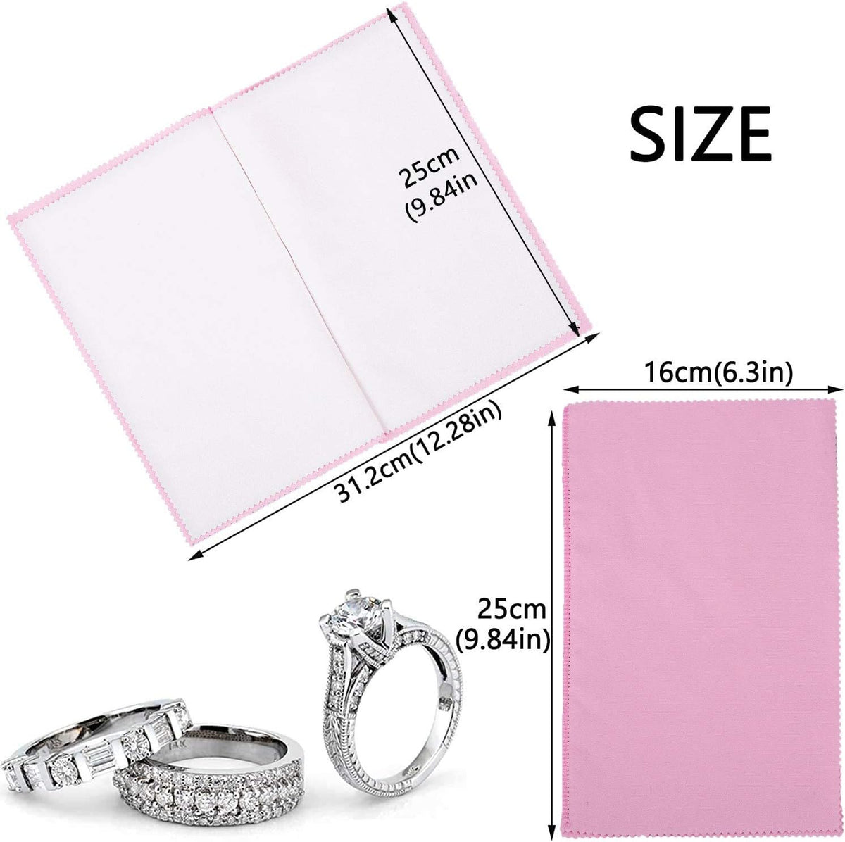 SEVENWELL Silver Polishing Cloth, Jewelry Cleaner Cloth for Sterling Silver Jewelry, Gold