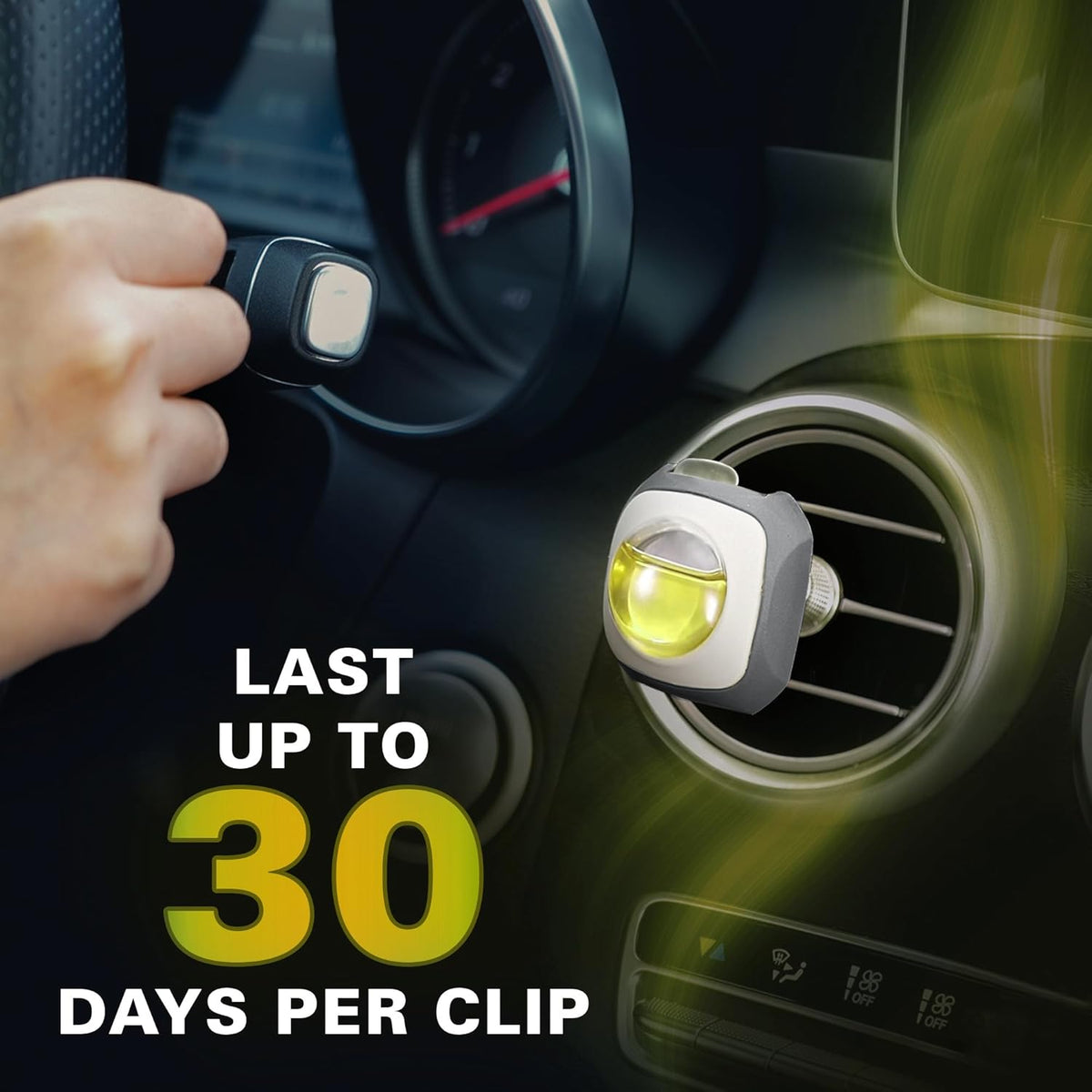 Air Jungles Lemon Ginger Scent Car Air Freshener Clip, 6 Vent Clips, 4ml Each, Long Lasting Air