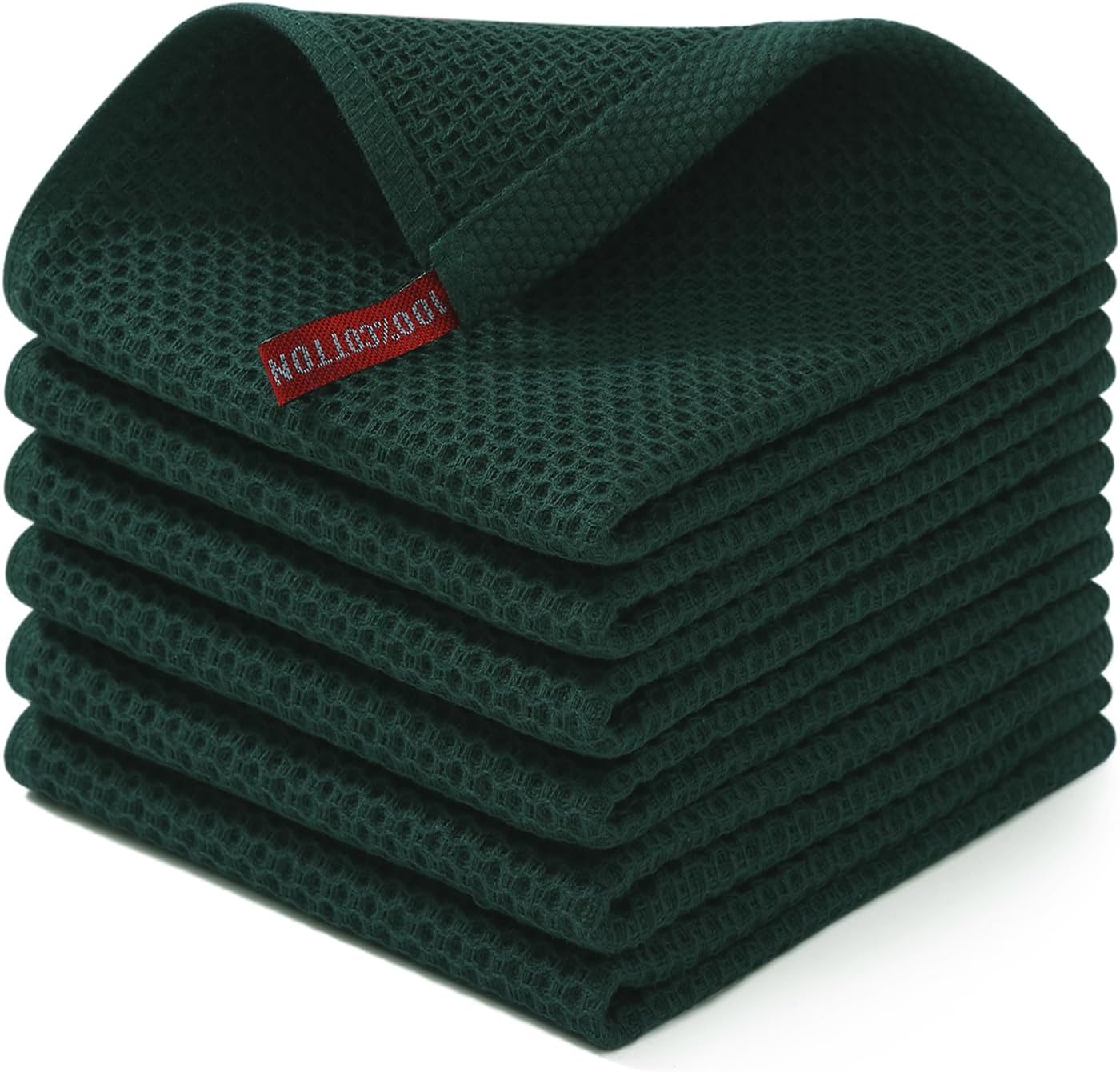 Homaxy 100% Cotton Waffle Weave Kitchen Dish Cloths, Ultra Soft Absorbent Quick Drying Dish Towels