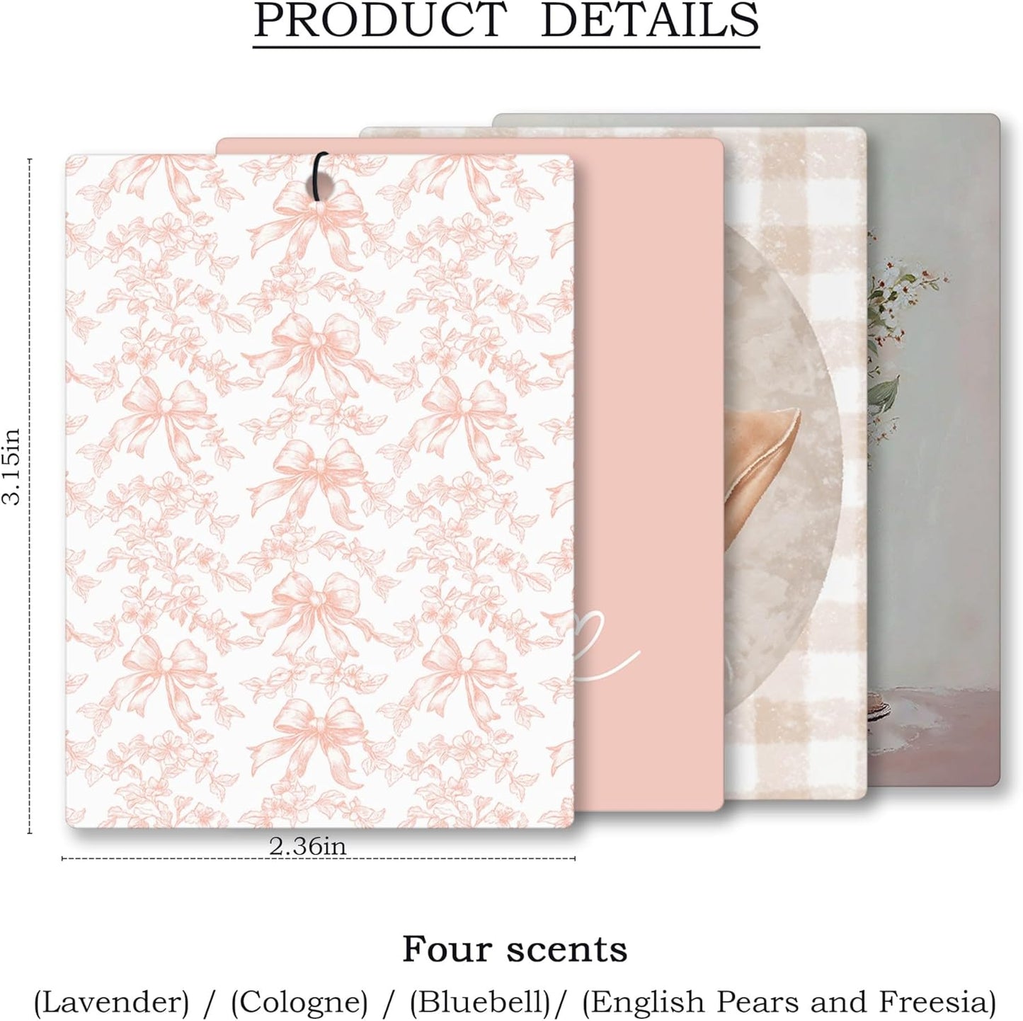 Preppy Western Cowgirl Car Air Freshener 4 Pcs, Pink Bow Floral Cowgirl Hat Boots Hanging Scents