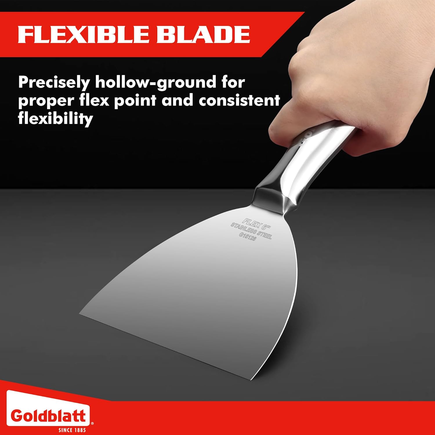Goldblatt 6" Putty Knife, One-Piece Paint Scraper Tool, All Stainless Steel Joint Knife with