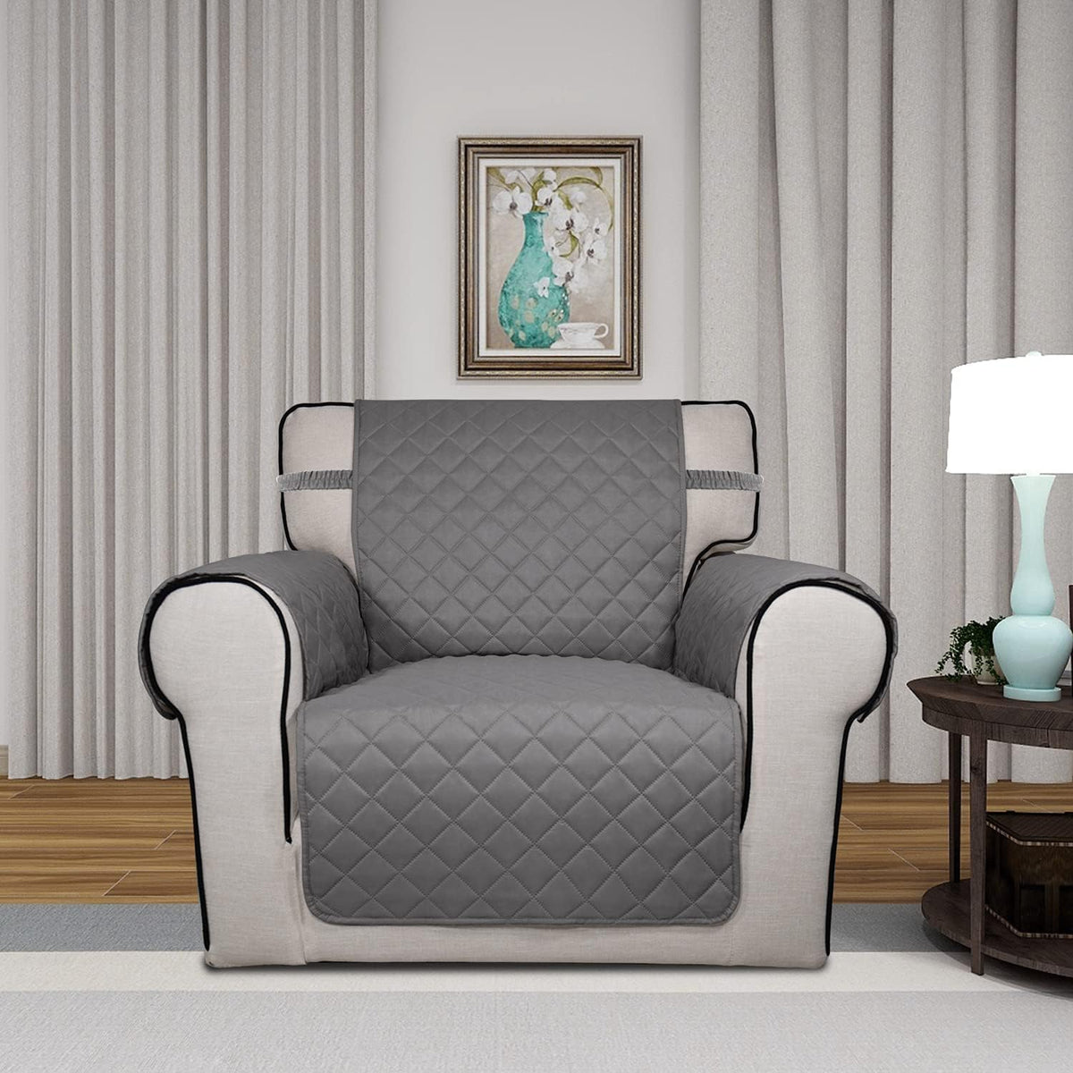 PureFit Reversible Quilted Sofa Cover, Water Resistant Slipcover Furniture Protector, Washable