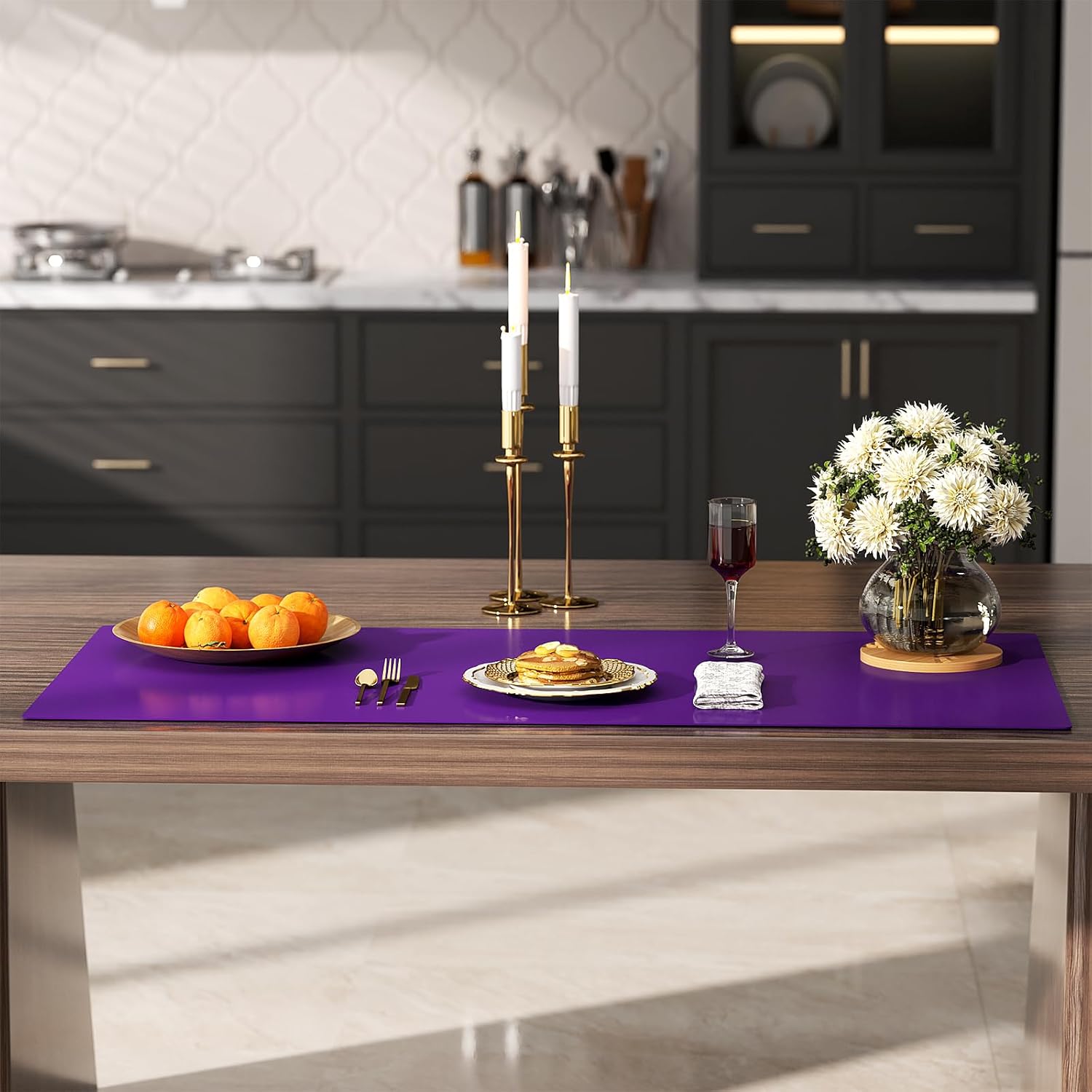 Quality Silicone Table Mat 47x24 Inch - High Heat Resistant (Lab Tested 482°F), Non-Slip