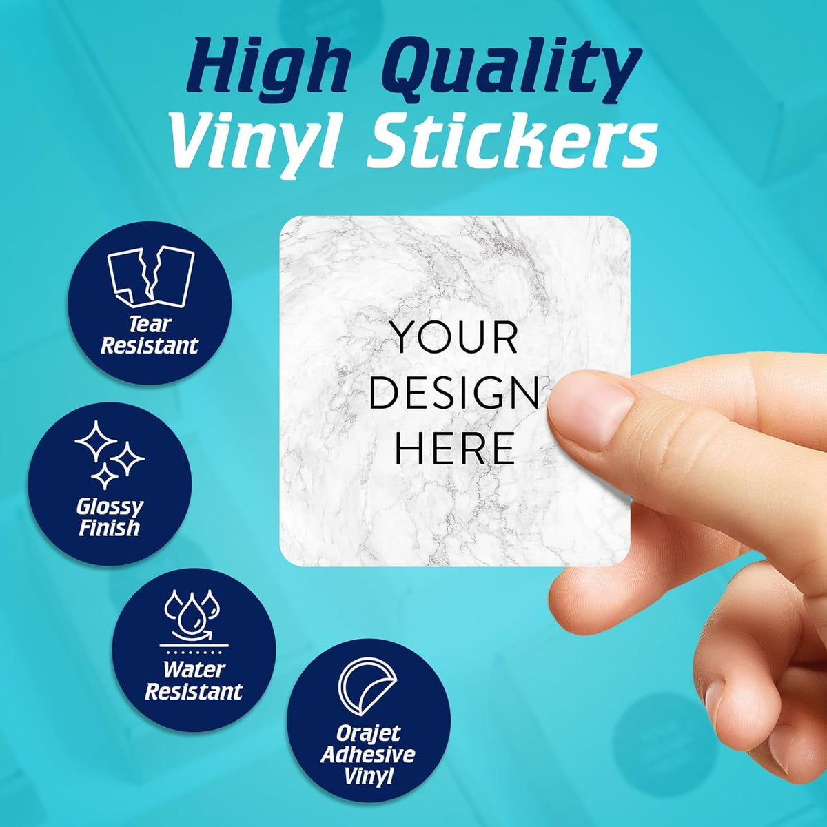100 Custom Vinyl Stickers - Upload Your own Image, Text, Design, Logo - Personalized Logo Labels