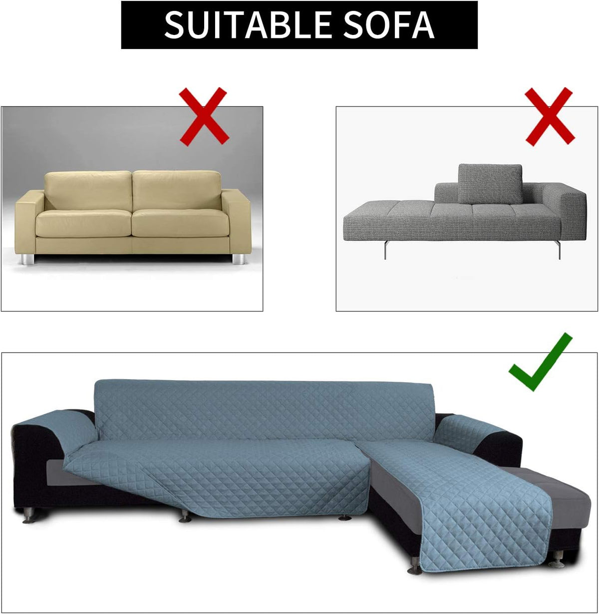Easy-Going Sofa Slipcover L Shape Sofa Cover Sectional Couch Cover Furniture Protector Mat for Pets