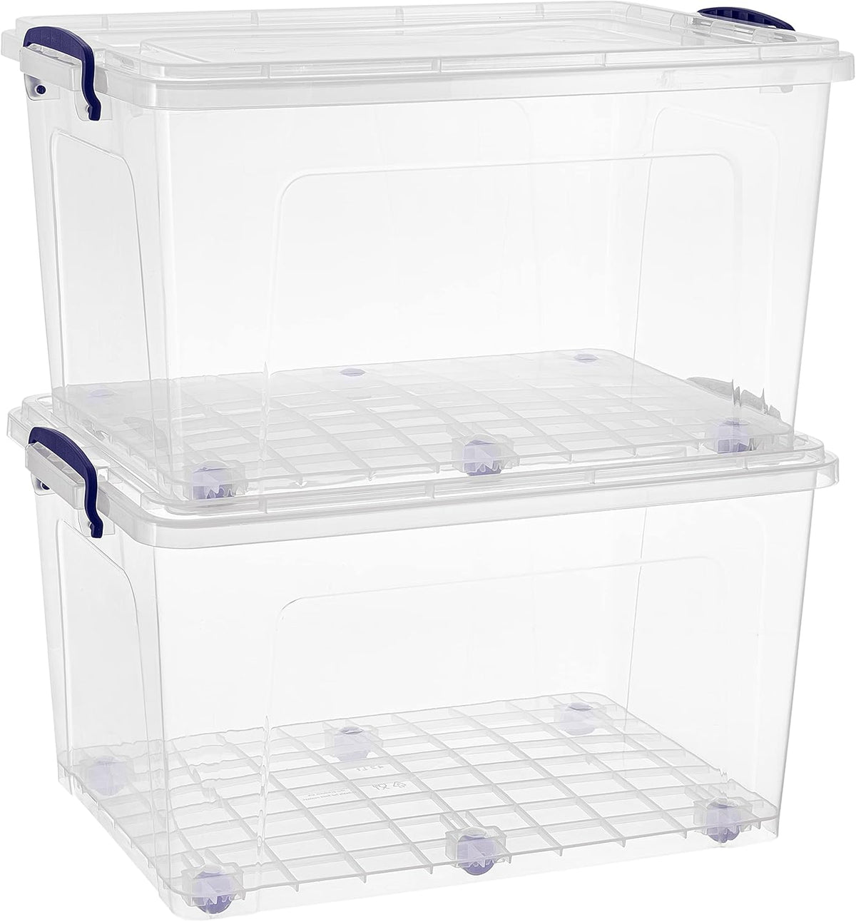 Superio Storage Bins with Lids, Clear Plastic Containers for Organizing, Stackable Totes, BPA Free