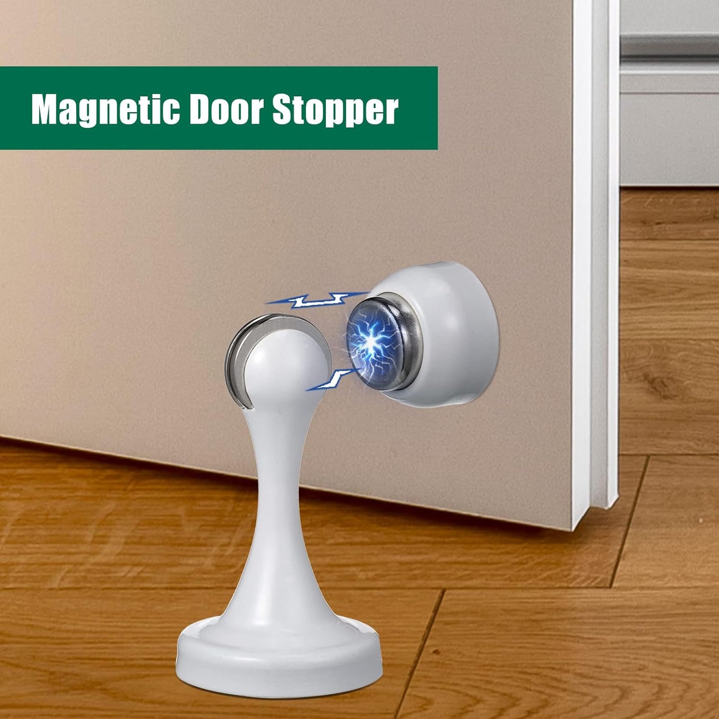 8 Pcs Magnetic Door Stoppers Stainless Steel Door Stops Magnetic Catch Holder with Screws for Wall