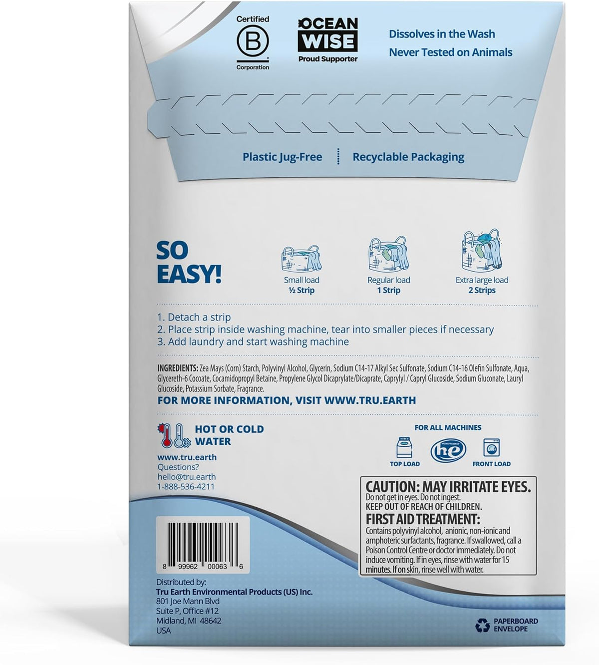 Tru Earth Platinum - Heavy Duty Laundry Detergent Sheets - Up to 64 Loads (32 Count), Fresh Linen