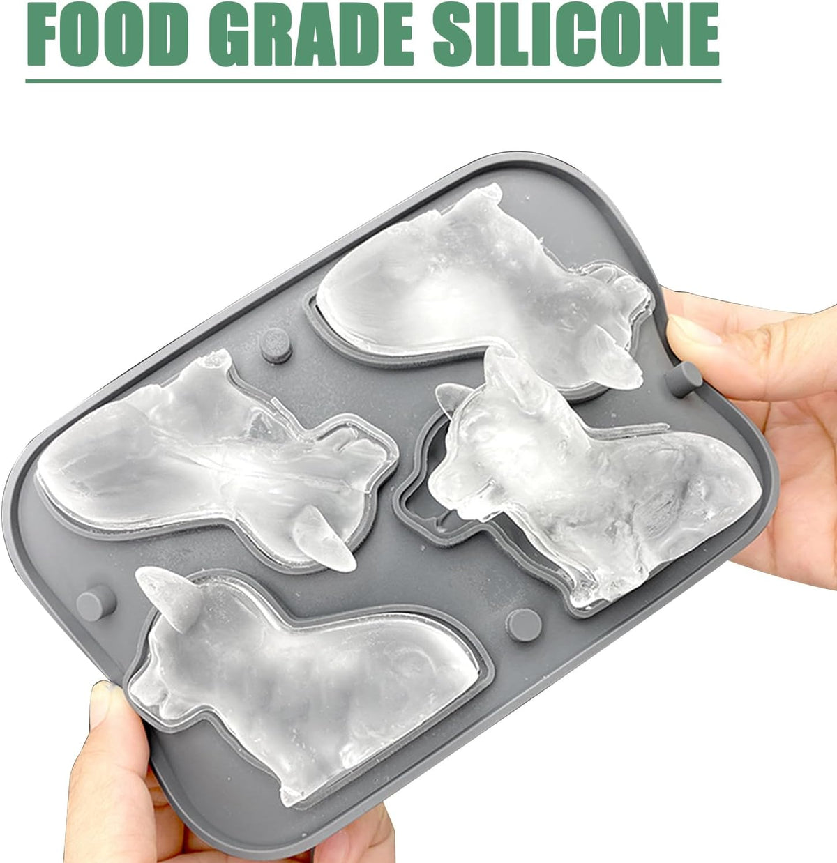Corgi Dog gifts 3D Ice Cube Mold, Admaison Ice Cube Tray with Funnel for Cocktails, Bourbon,Brandy