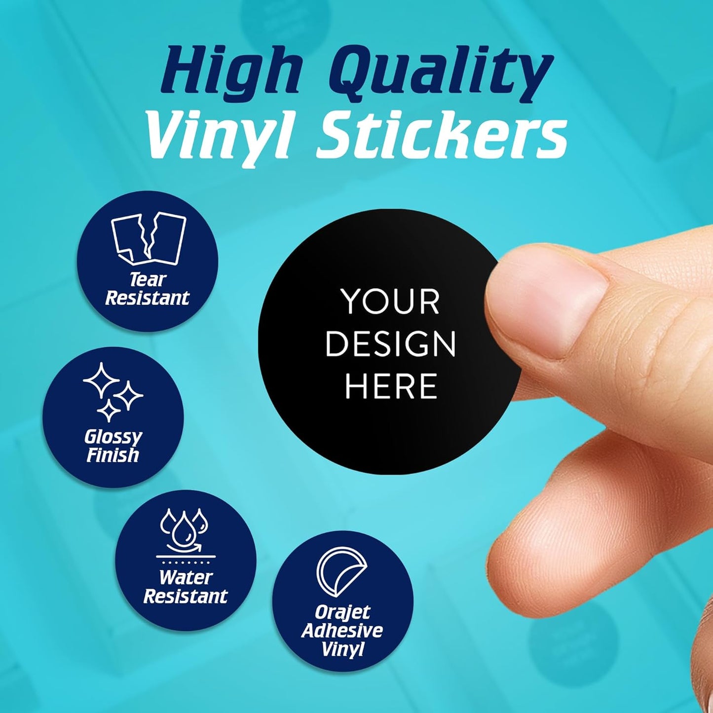 100 Custom Vinyl Stickers - Upload Your own Image, Text, Design, Logo - Personalized Logo Labels