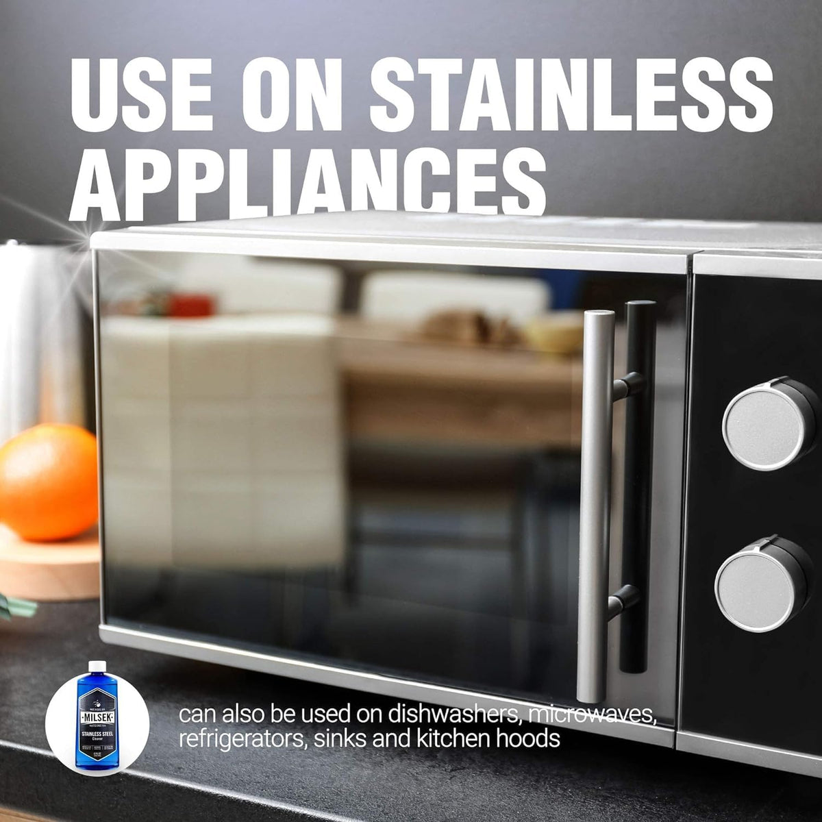 Milsek Stainless Steel Cleaner - Multipurpose Cleaning Supplies for Home and Kitchen Appliances