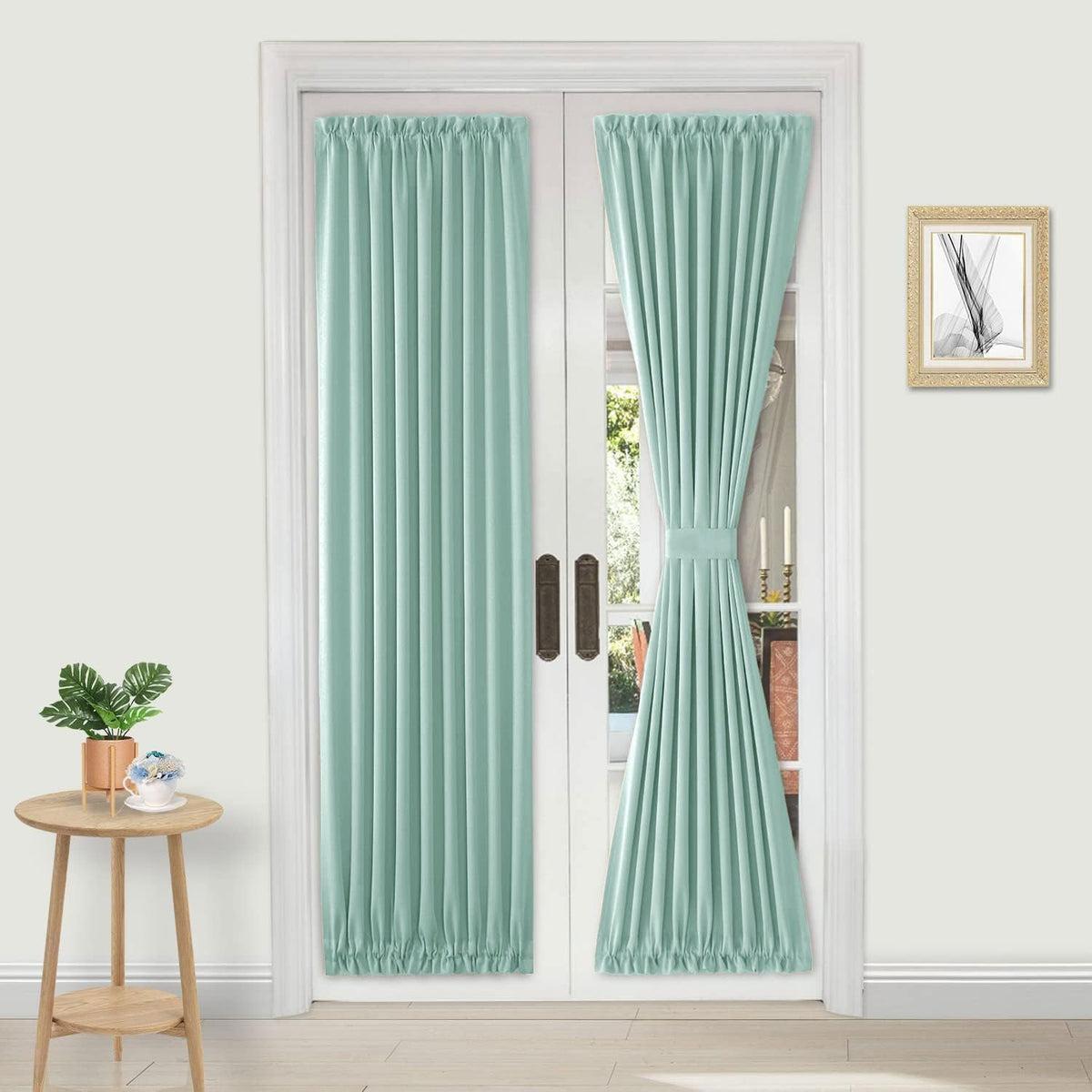 DWCN French Door Curtains – Rod Pocket Thermal Blackout Curtain for Window/Patio