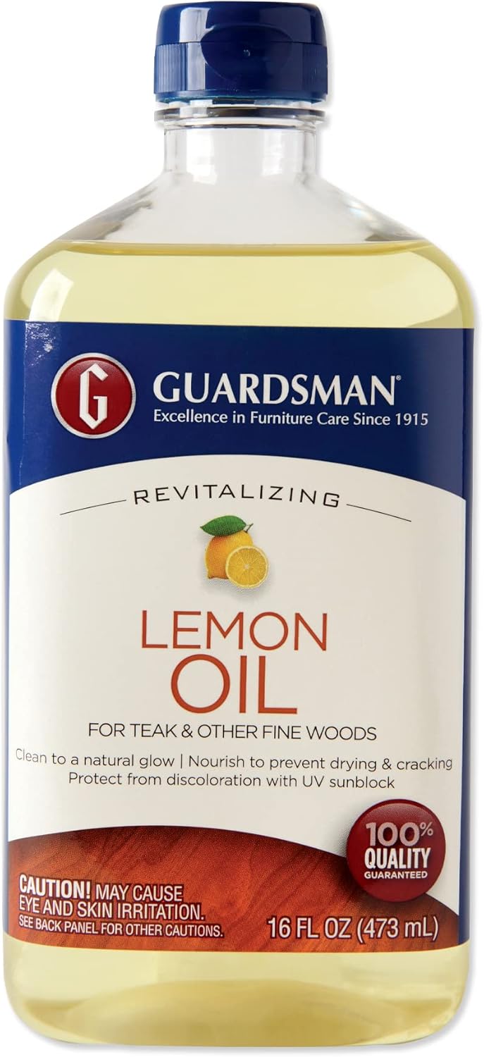 Guardsman Revitalizing Lemon Oil | Teak Oil Protects and Cleans Outdoor and Indoor Wood Furniture