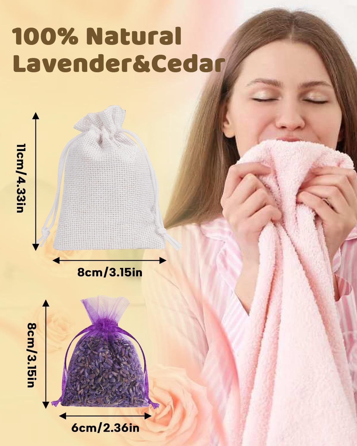 26 Pack Cedar and Lavendar Home Fragrance for Drawers and Closets - Stop Clothes Damage, Cedar