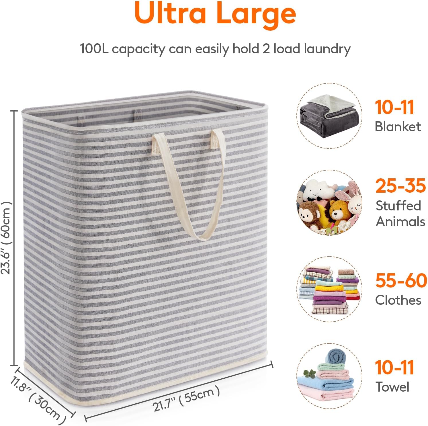 Lifewit Laundry Hamper Large Collapsible Laundry Basket, Freestanding Waterproof Clothes Hamper