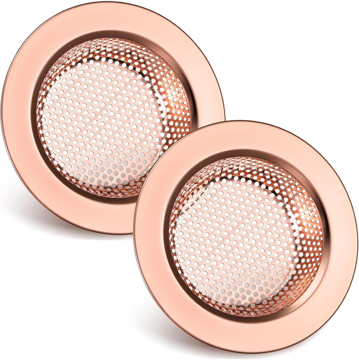 Retisee 2 Pcs Sink Strainer Stainless Steel Kitchen Sink Drain Strainer Basket Cover Mesh Hair Food