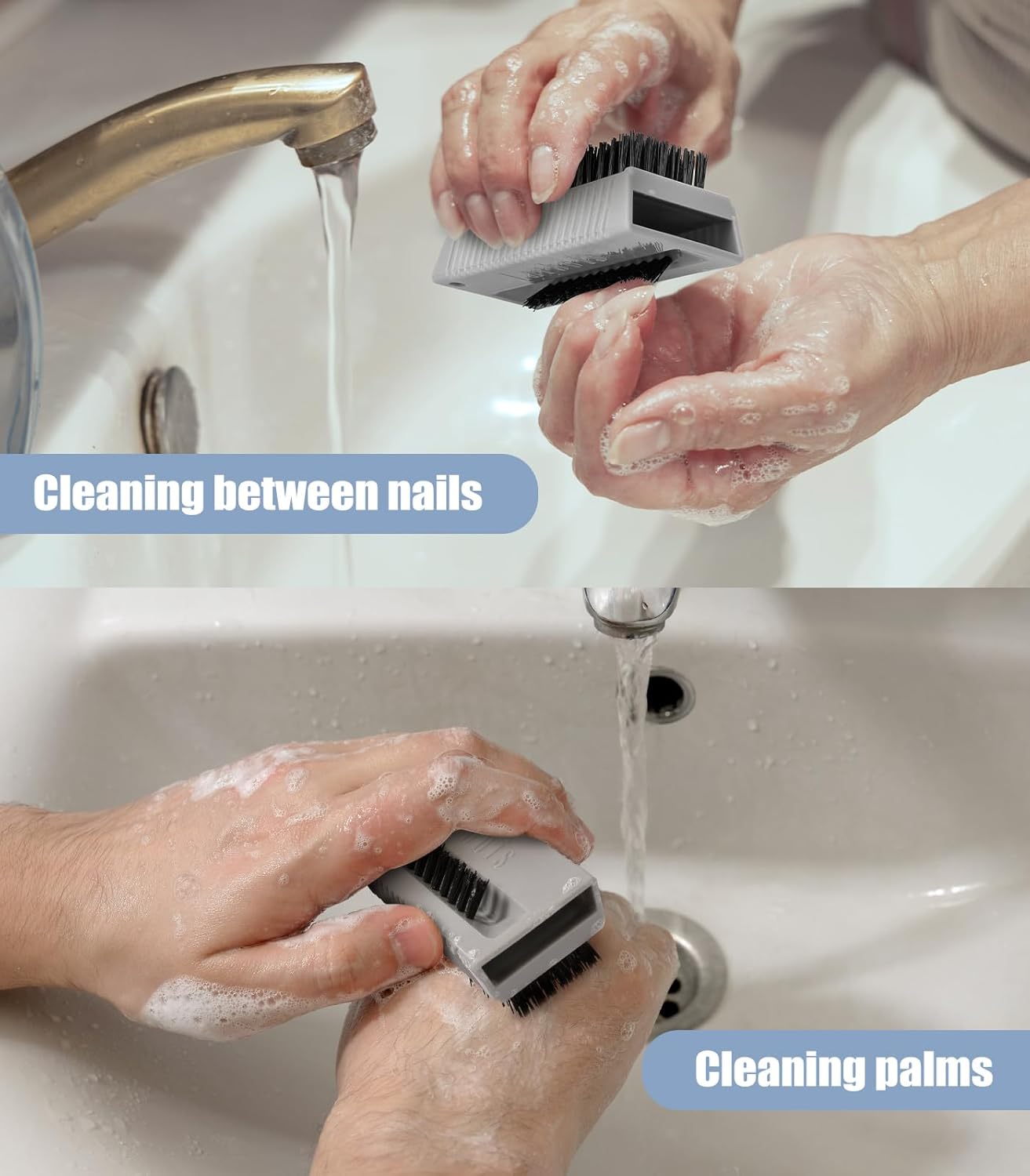 Nail Brush for Cleaning Fingernails, 2Pack Heavy Duty Nail Brushes Remove Dirt and Paint Fingernail