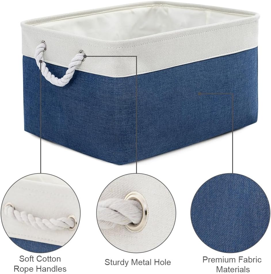 TheWarmHome Collapsible Storage Bin for Shelves - Large 3 Pack 16x12x8 inch Storage Basket for