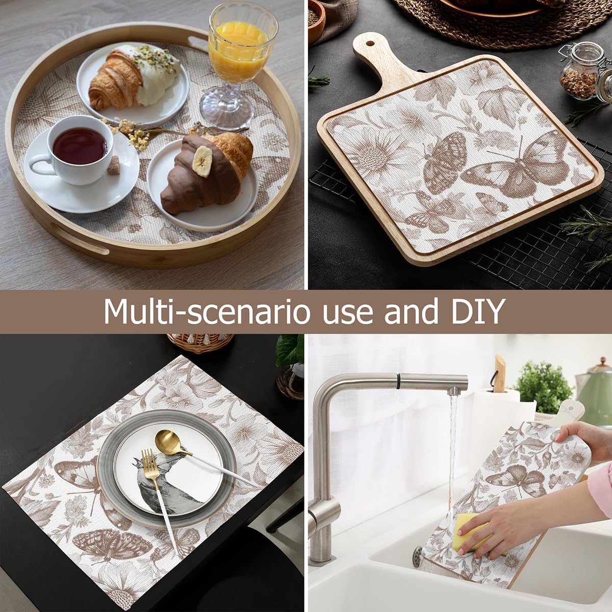 Drawer and Shelf Liner for Kitchen Cabinets,Non-Adhesive Cabinet Liner,Non Slip Waterproof Drawer