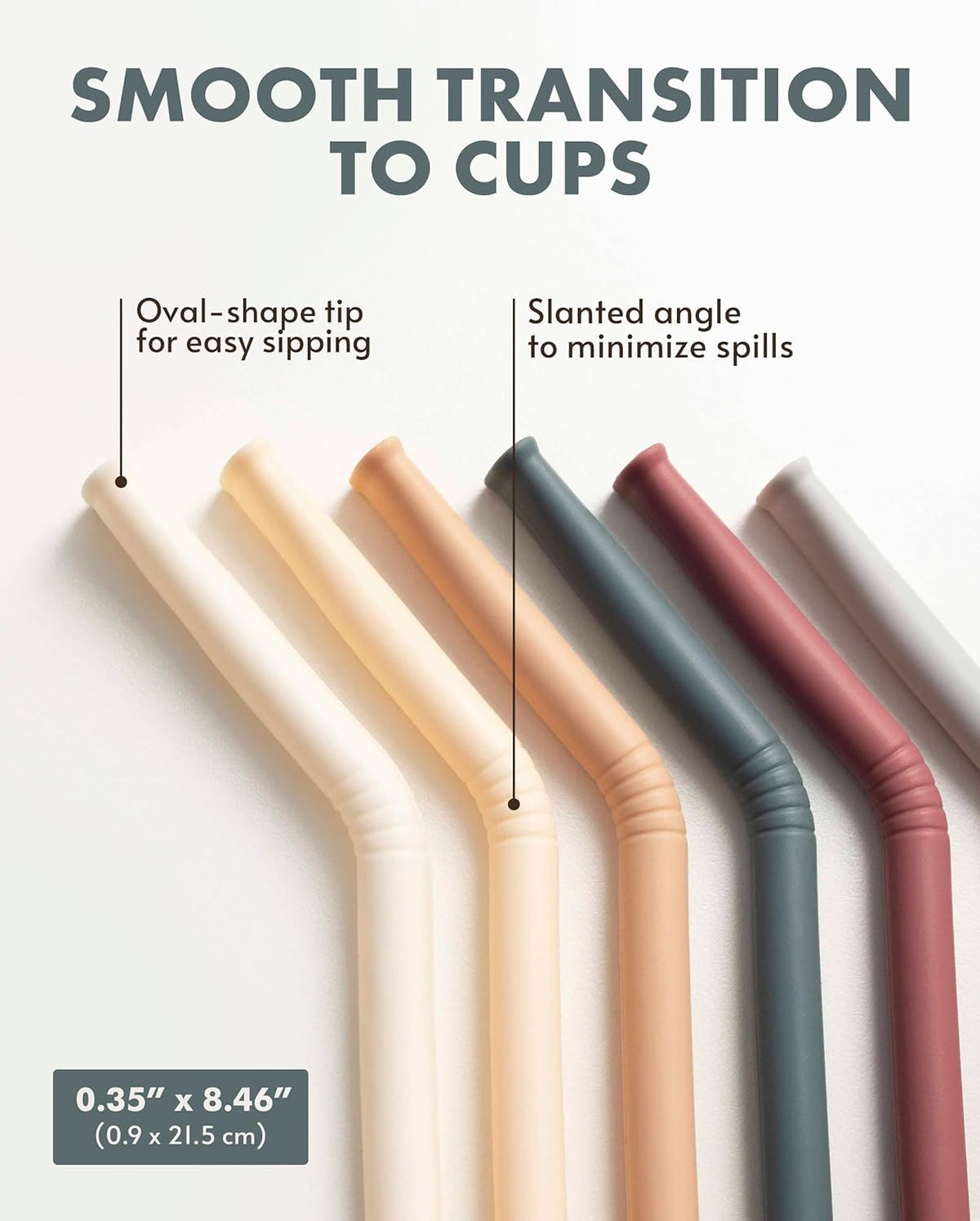 Nightingale Reusable Silicone Straws - Bendy Drinking Straw with Cleaning Brush - Collapsible and