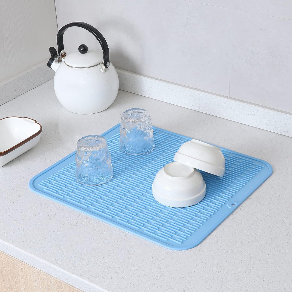 Silicone Dish Drying Mat for Multiple Usage,Easy clean,Eco-friendly,Heat-resistant Silicone Mat for