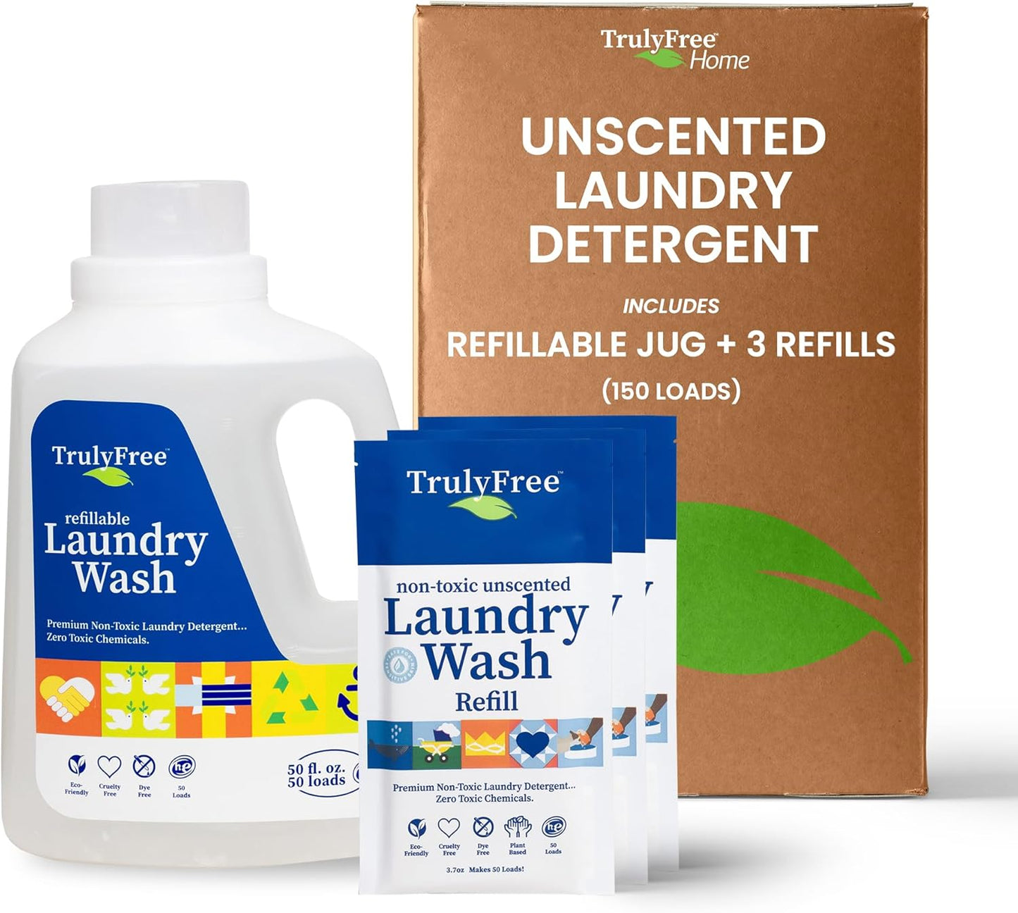 Truly Free Laundry Wash Detergent for Sensitive Skin, Gentle & Safe for Baby Clothes | Plant-Based