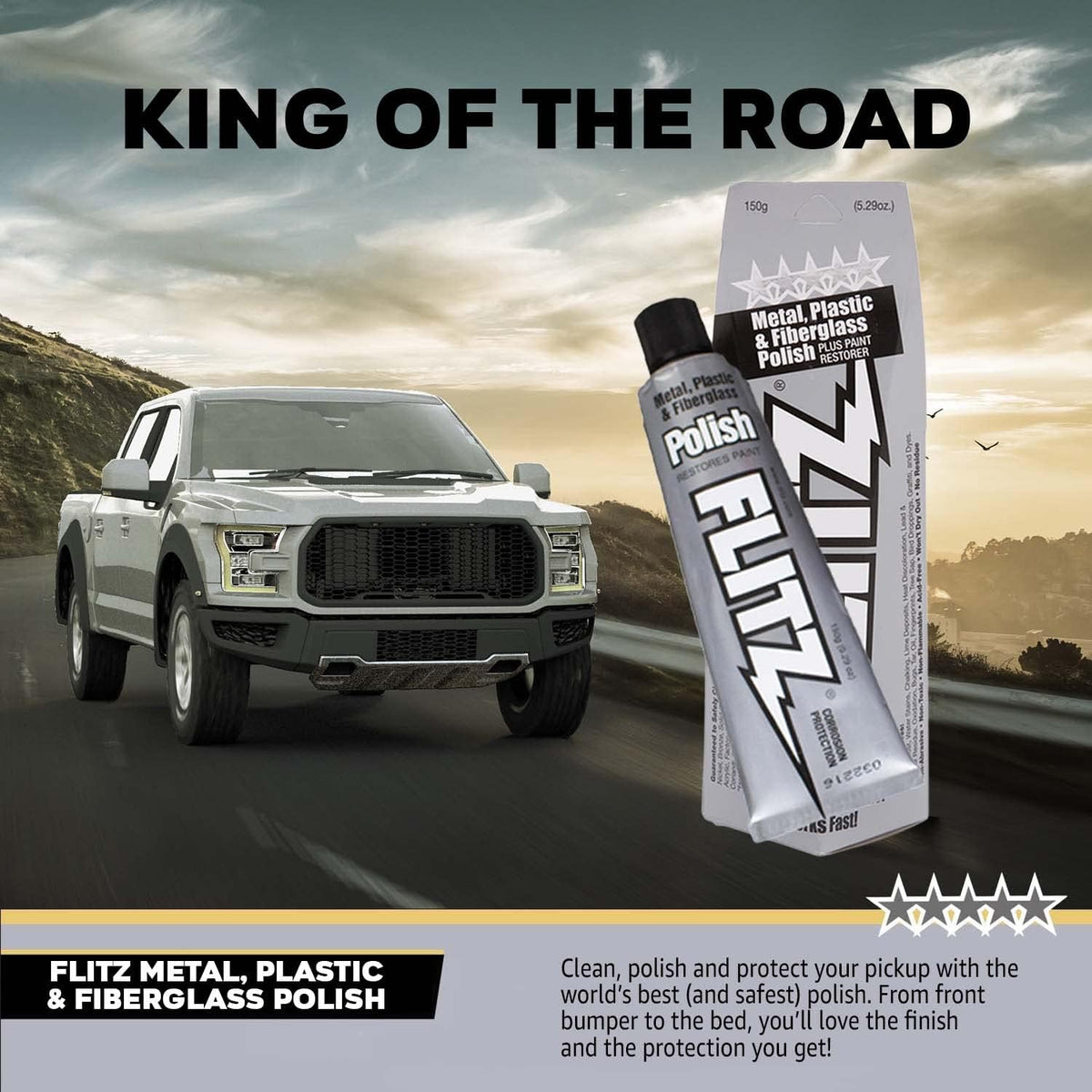 Flitz Multi-Purpose Metal Polish Paste - 5.29oz Tube of USA-Made Chrome Polish - Works on Stainless