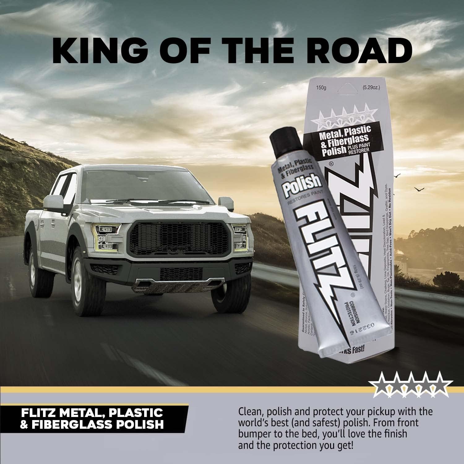 Flitz Multi-Purpose Metal Polish Paste - 5.29oz Tube of USA-Made Chrome Polish - Works on Stainless