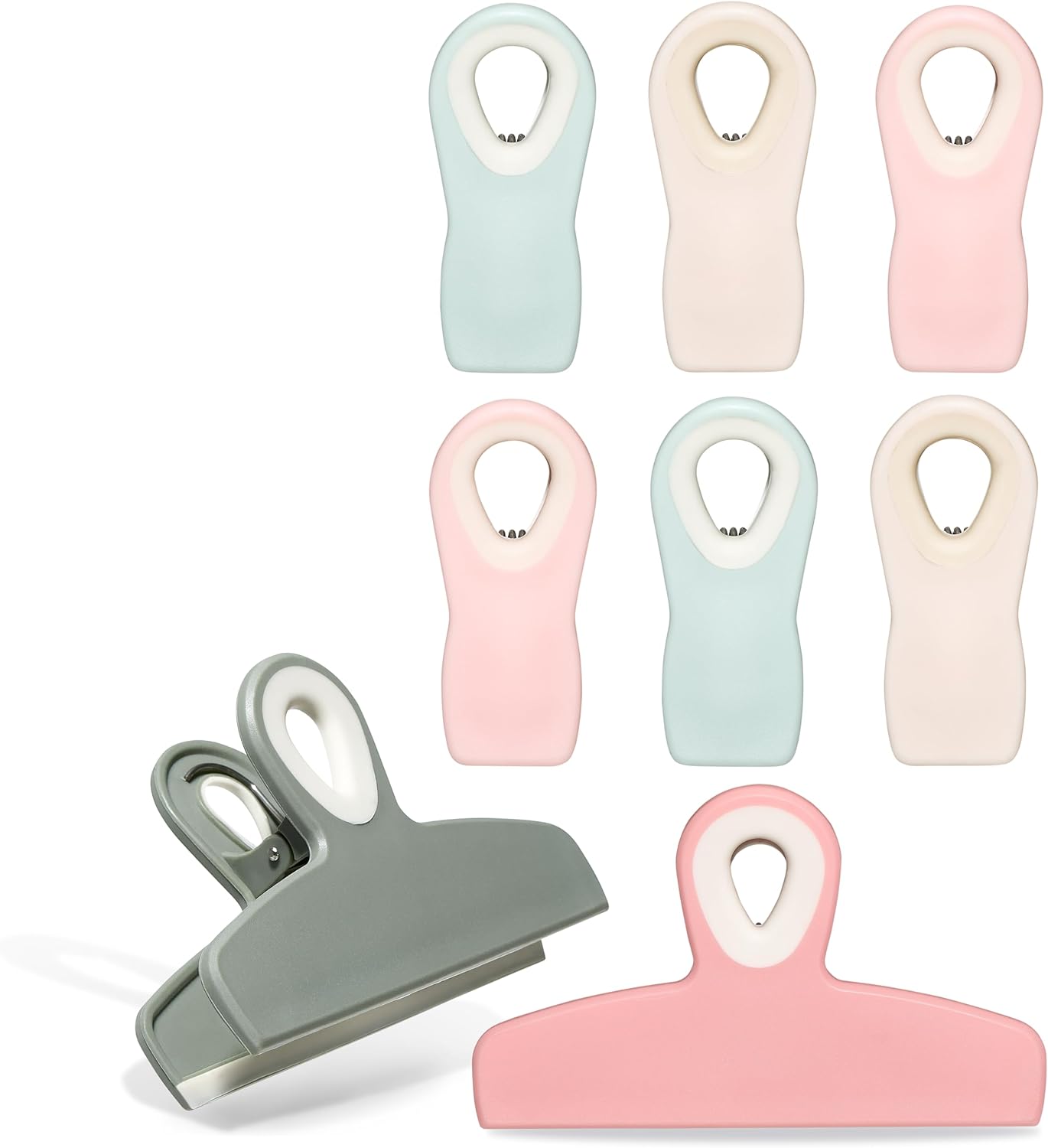 COOK WITH COLOR Bag Clips - Heavy Duty Chip Clip and Refrigerator Magnet Clips for Food Storage