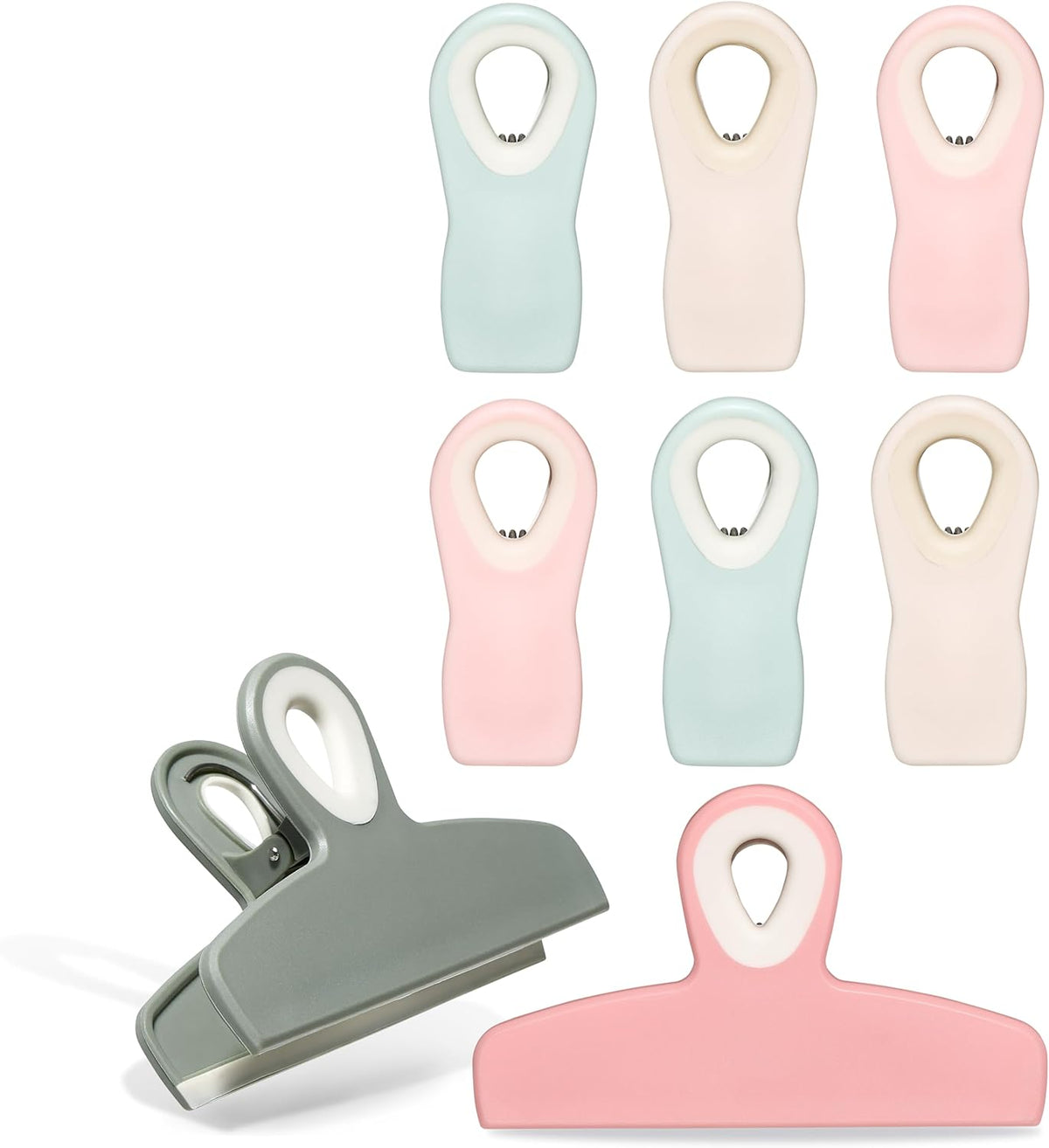 COOK WITH COLOR Bag Clips - Heavy Duty Chip Clip and Refrigerator Magnet Clips for Food Storage