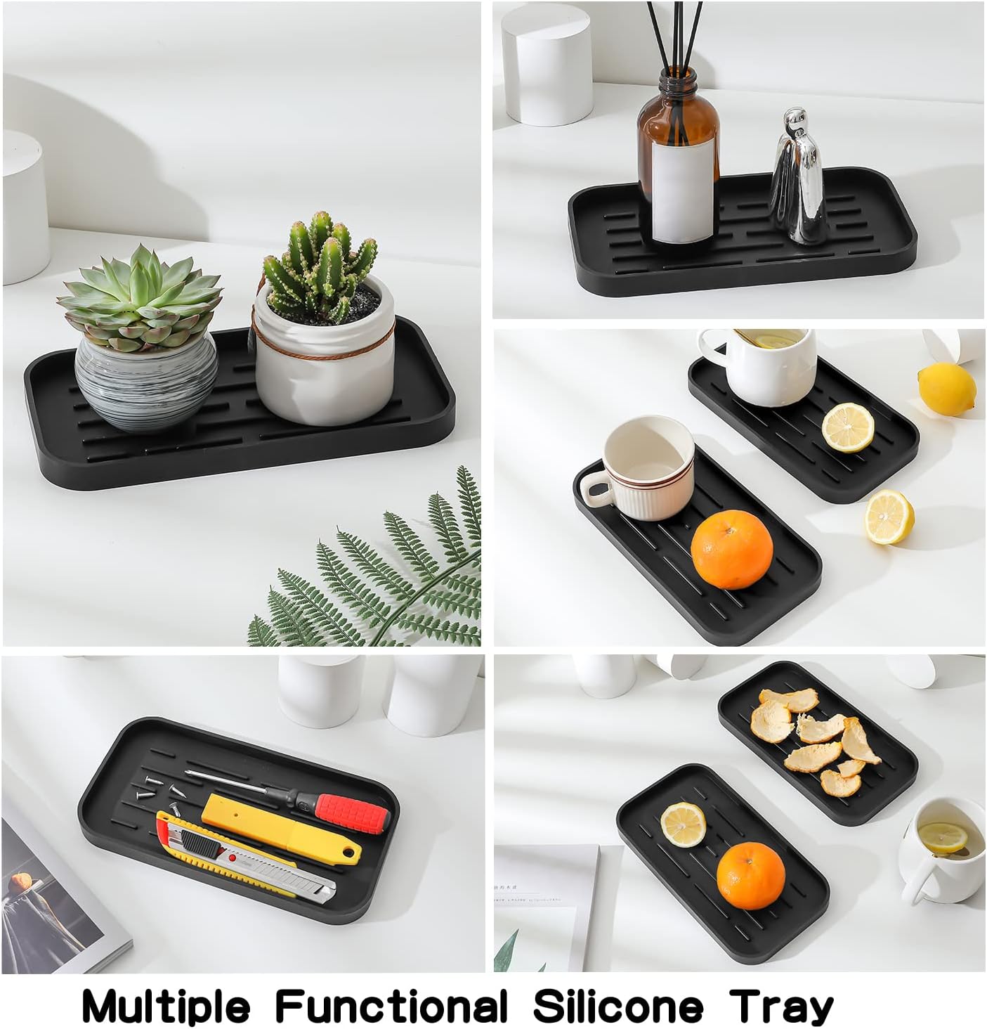 Silicone Kitchen Sink Organizer Tray for Multiple Usage,Eco-Friendly Sponges Holder for Kitchen