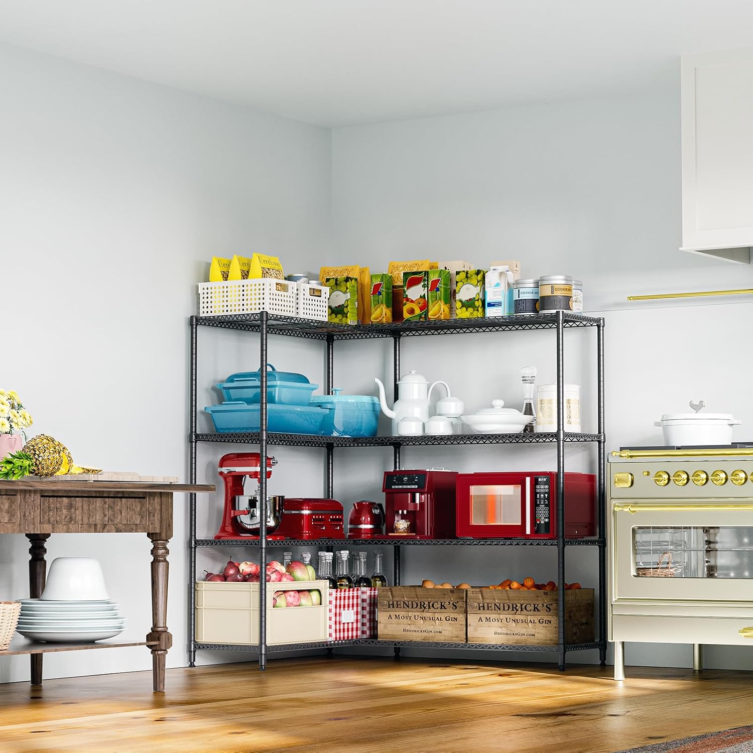 IZEUK 1147 LBS Garage Shelving Wide Storage Shelves Metal Shelves Heavy Duty Adjustable Utility