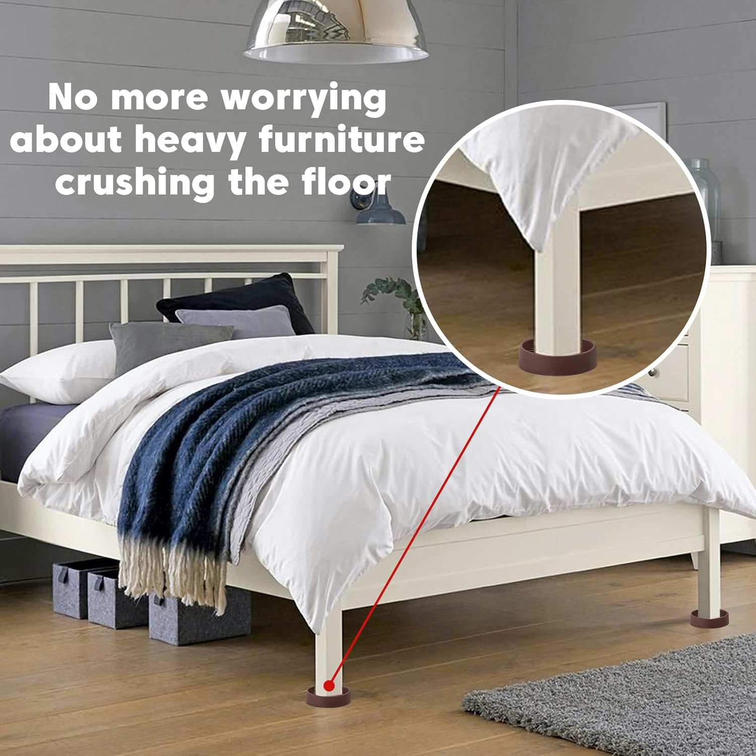 Rubber Furniture Pads Non Slips Furniture Casters Cup Chair Leg Floor Protectors for Bed Sofa Table