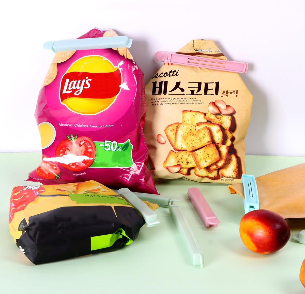 80 PCS Sealing Clip Bag Plastic Chip Large Size Food Clips Bag Clips for Food Storage Kitchen and