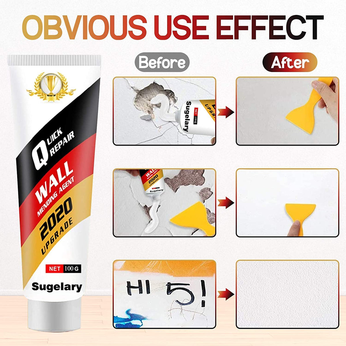 Drywall Patch Repair Kit with Scraper, Wall Spackle Repair Paste, Wall Mending Agent Quick and Easy