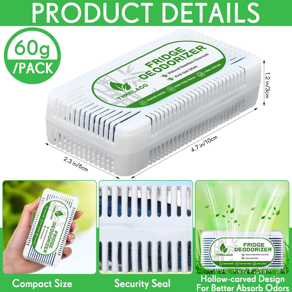 15 Pack Refrigerator Deodorizer Activated Charcoal Fridge Deodorizer Odor Eliminator for