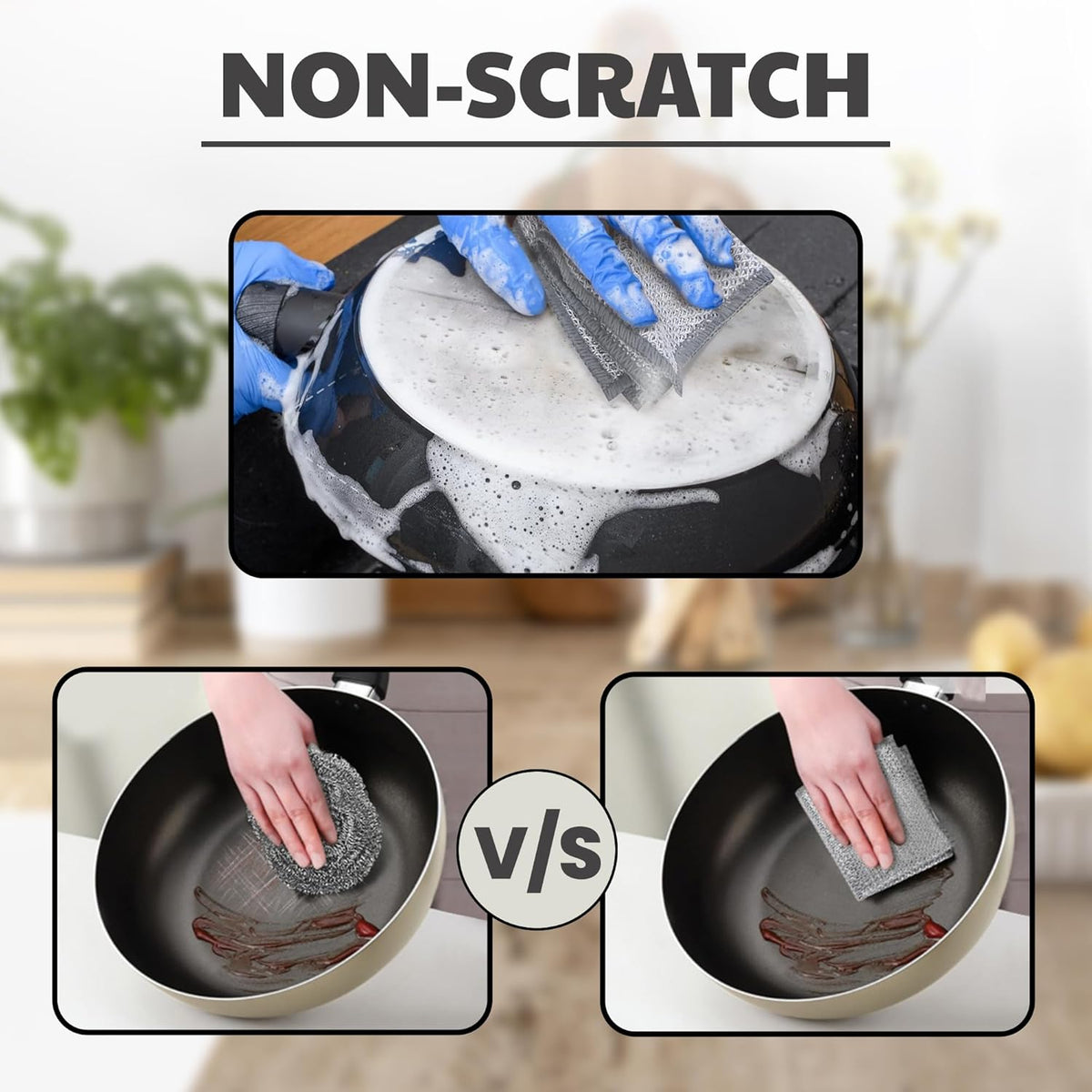 CrafTreat Non Scratch Wire Dishwashing Rag - Double Layer 10 Pcs, Reusable Multipurpose Wire
