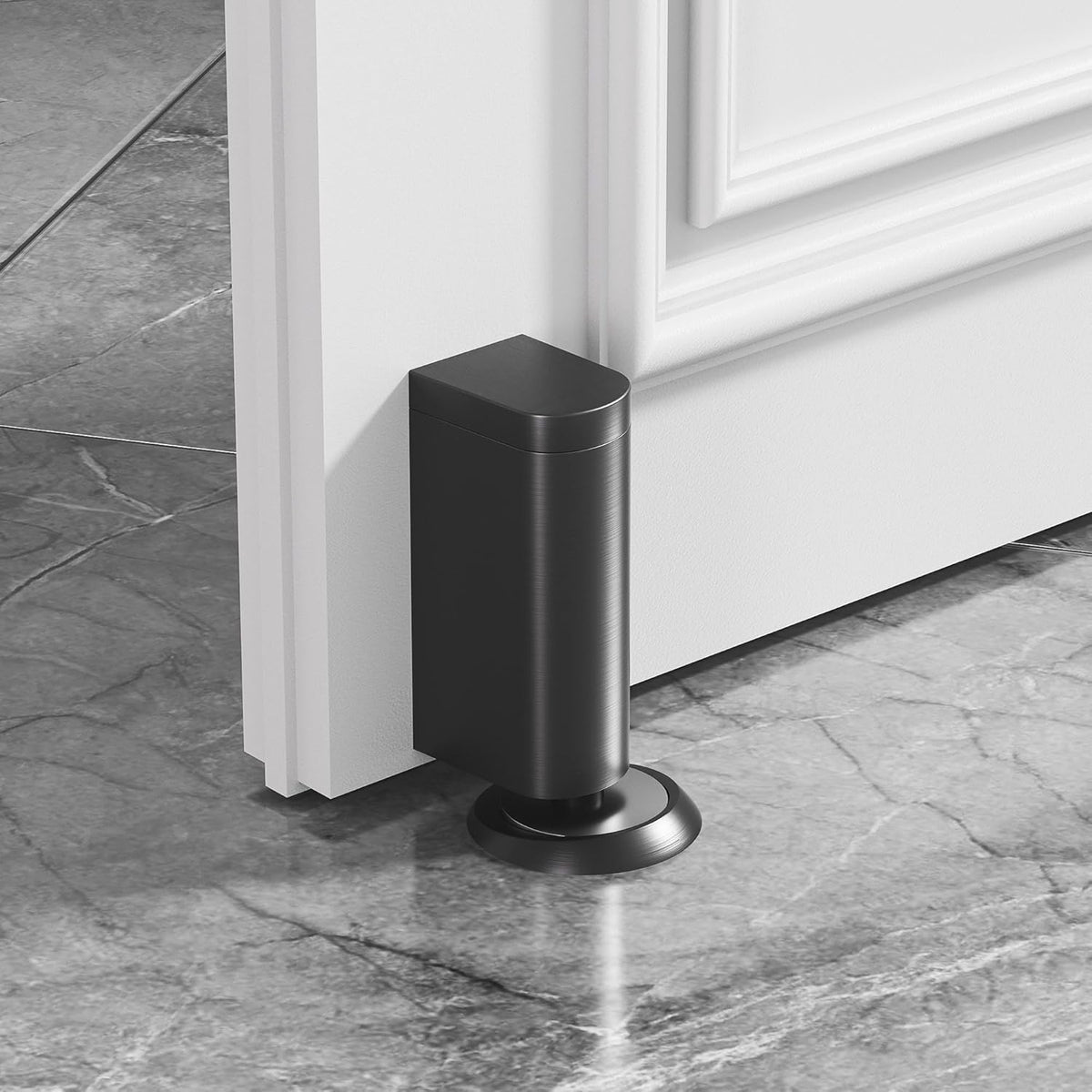 Windproof Magnetic Door Stoppers, 0-0.78" Stroke Mechanical Doorstop, No-Hole Flooring Door Suction