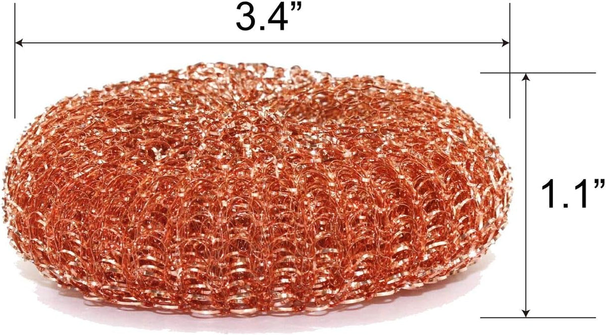 12 Pack Copper Coated Scourers by SCRUBIT – Scrubber Pad Used for Dishes, Pots, Pans, and Ovens.
