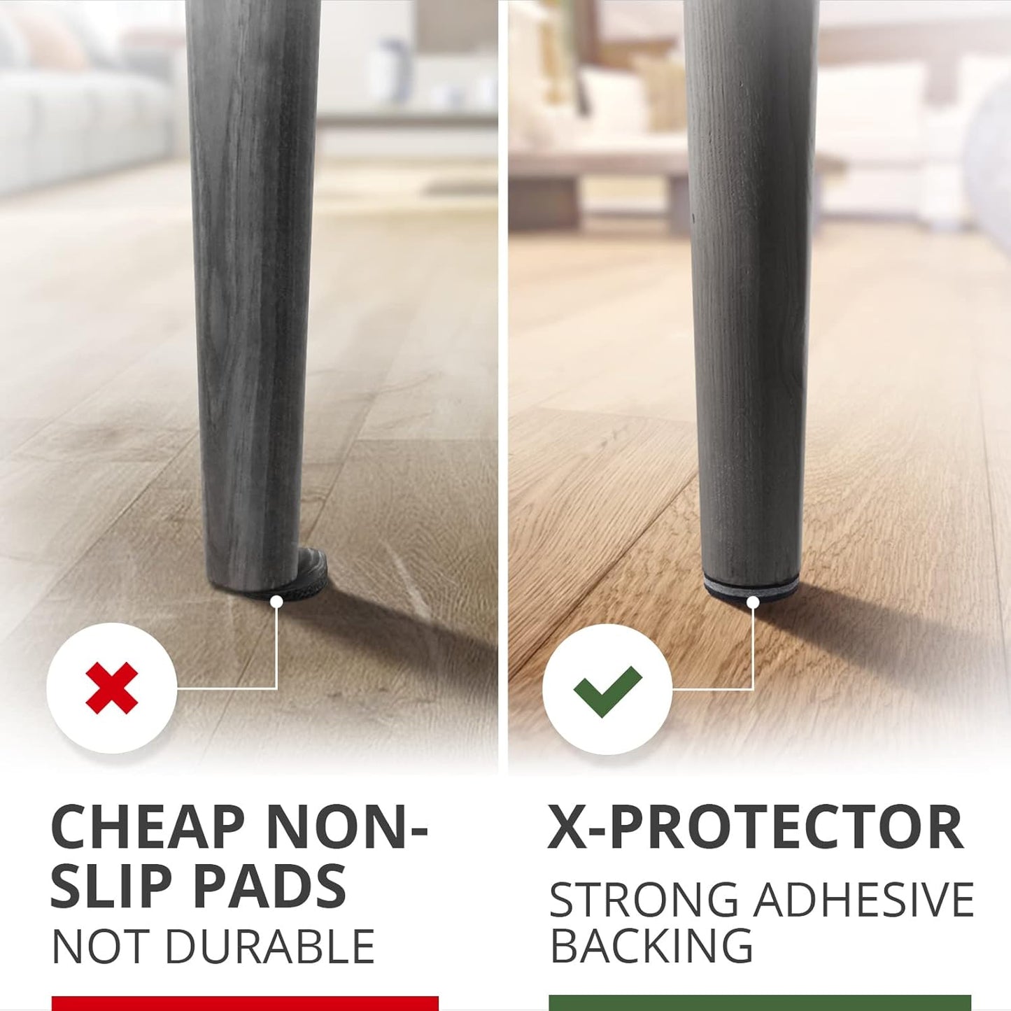 Non Slip Furniture Pads X-PROTECTOR - 16 pcs 2" - Premium Furniture Grippers! Rubber Feet Hardwood