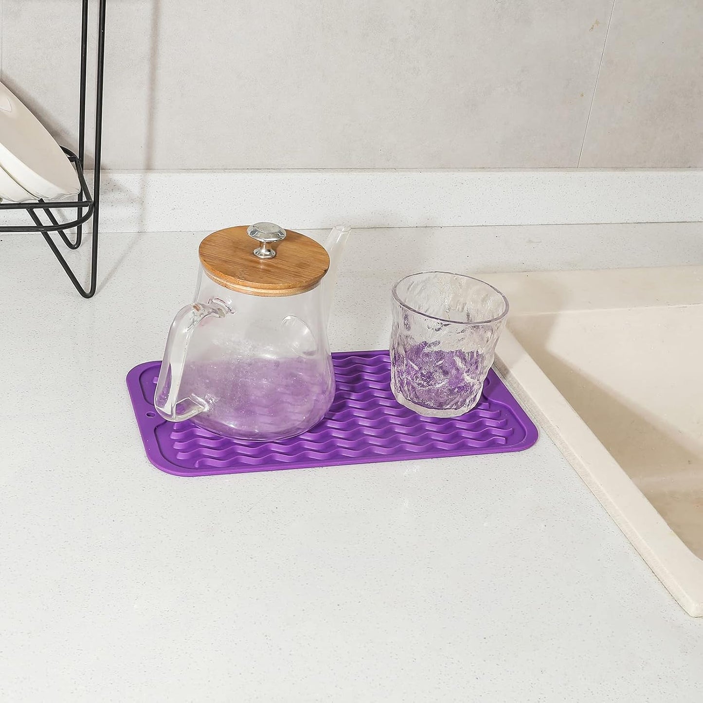 Silicone Dish Drying Mat for Multiple Usage,Easy clean,Eco-friendly,Heat-resistant Silicone Mat for