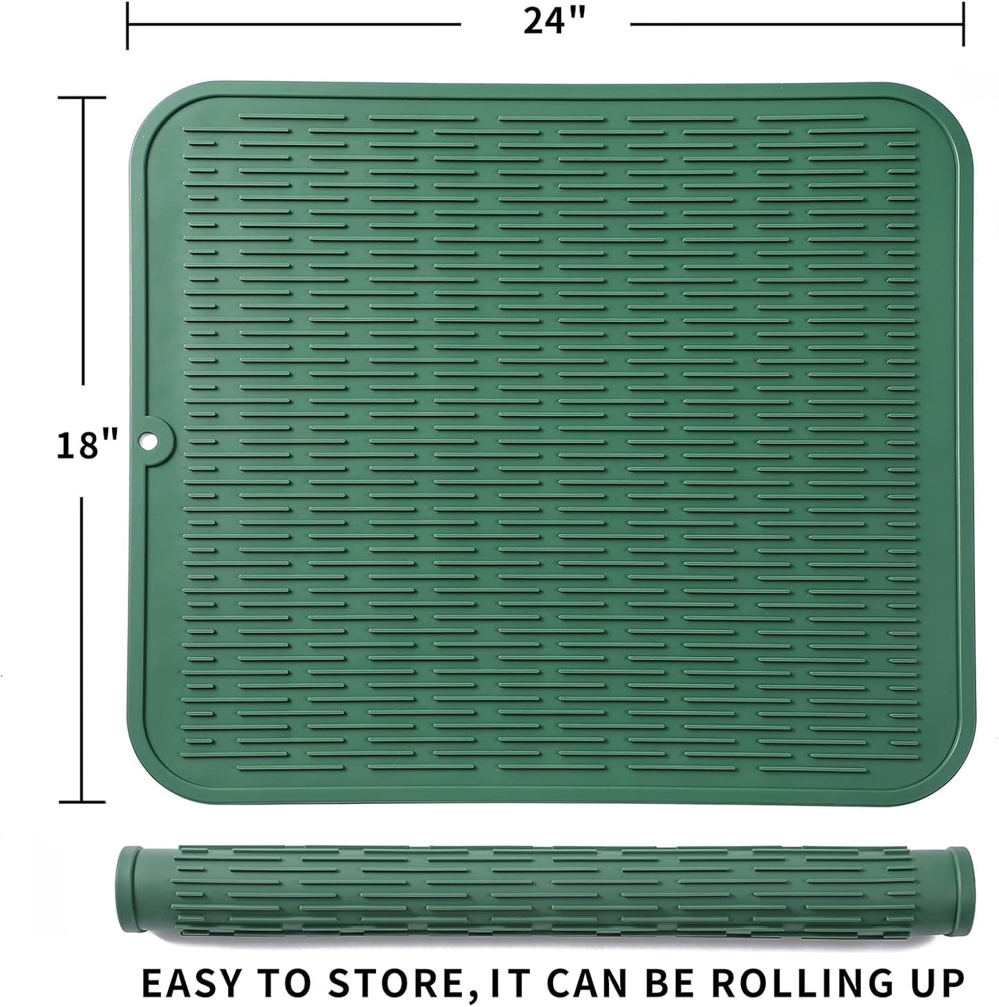 Silicone Dish Drying Mat for Multiple Usage,Easy clean,Eco-friendly,Heat-resistant Silicone Mat for