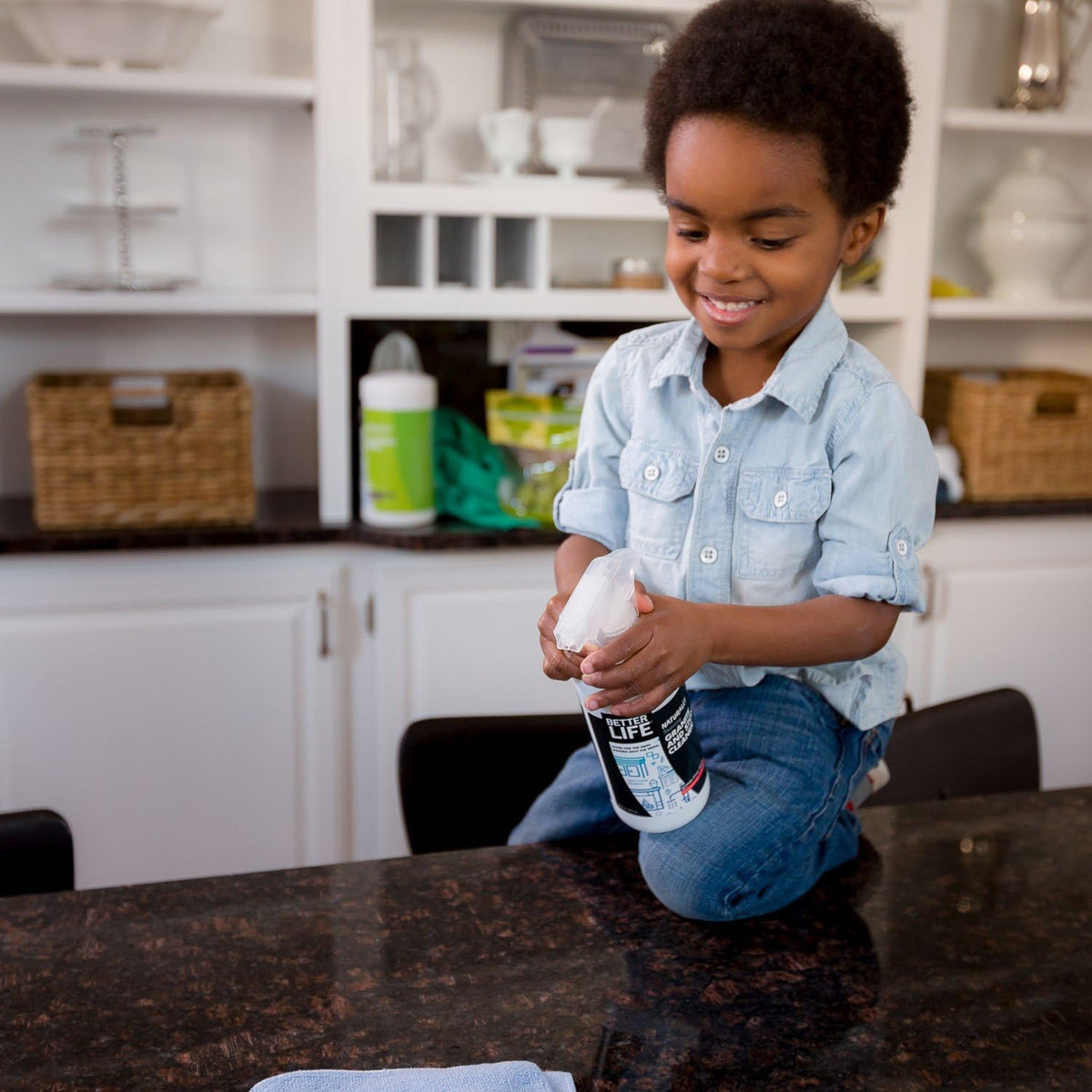 Better Life Granite Cleaner and Polish - Stone Countertop Cleaner for Marble, Quartz, Slate