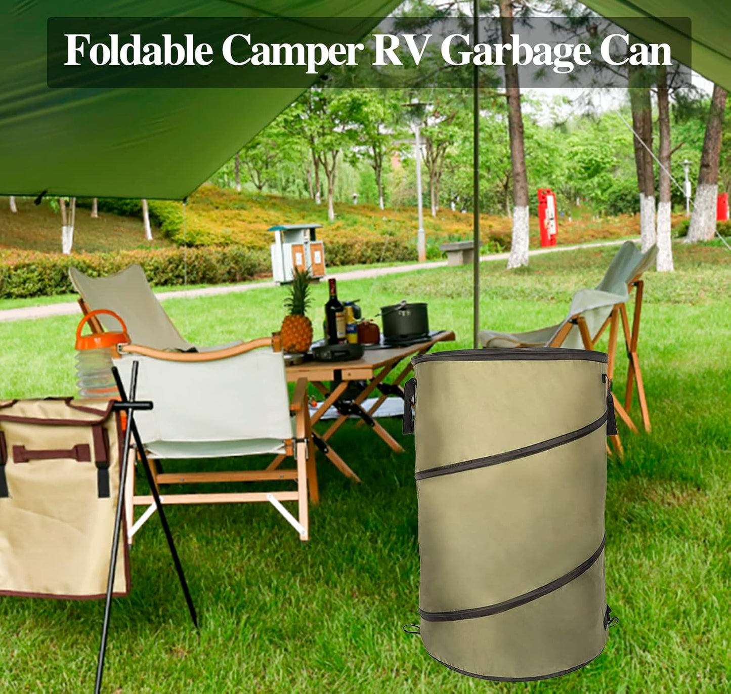 Collapsible Lawn and Leaf Bag Pop-Up Trash Can/Recycle Bin Leaf Waste Bag Outdoor Leaf Bin, 30