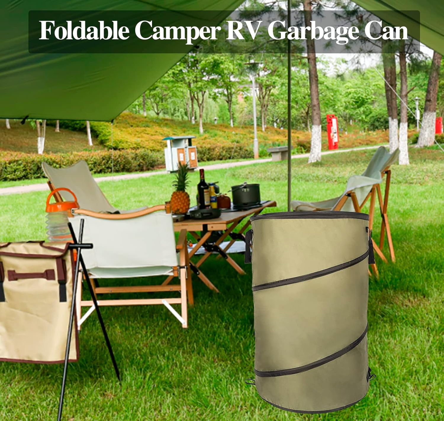 Collapsible Lawn and Leaf Bag Pop-Up Trash Can/Recycle Bin Leaf Waste Bag Outdoor Leaf Bin, 30