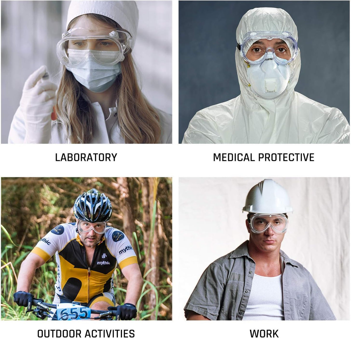 Safety Goggles Medical Goggles Fit Over Eyeglasses Anti-Fog Safety Glasses Clear Lab Goggles