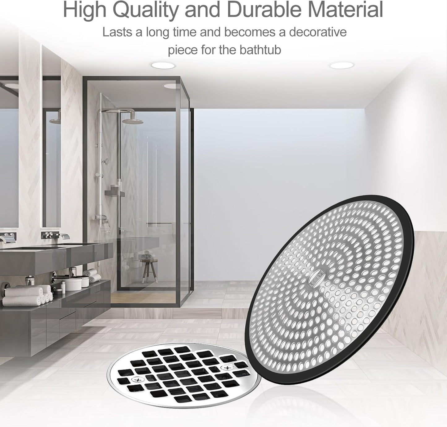 LEKEYE Shower Drain Hair Catcher | Strainer | Shower Stall Drain Cover | Bathroom Drain Protector