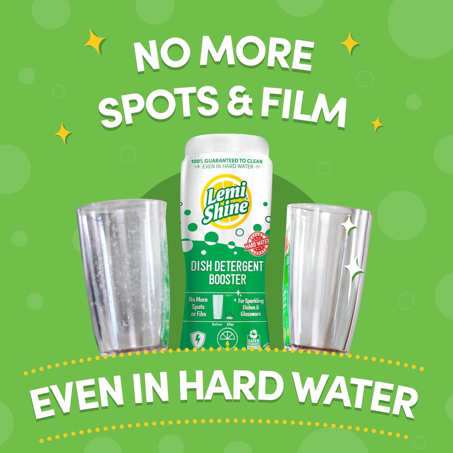 Lemi Shine Dish Detergent Booster, Hard Water Stain Remover, Multi-Use Citric Acid Cleaner 10 oz
